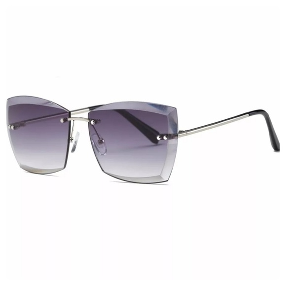 Accessories - ⚘Gray/Purple Diamond Square Rimless sunglasses